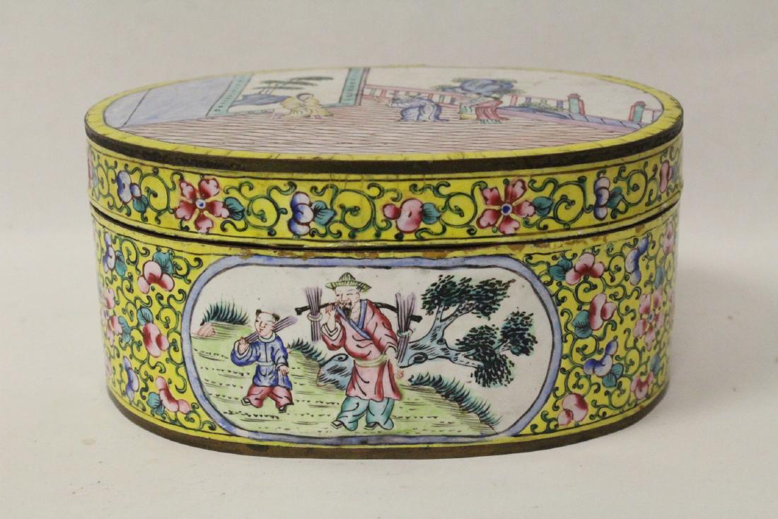 A fine Chinese vintage enamel on copper box (1 of 10)