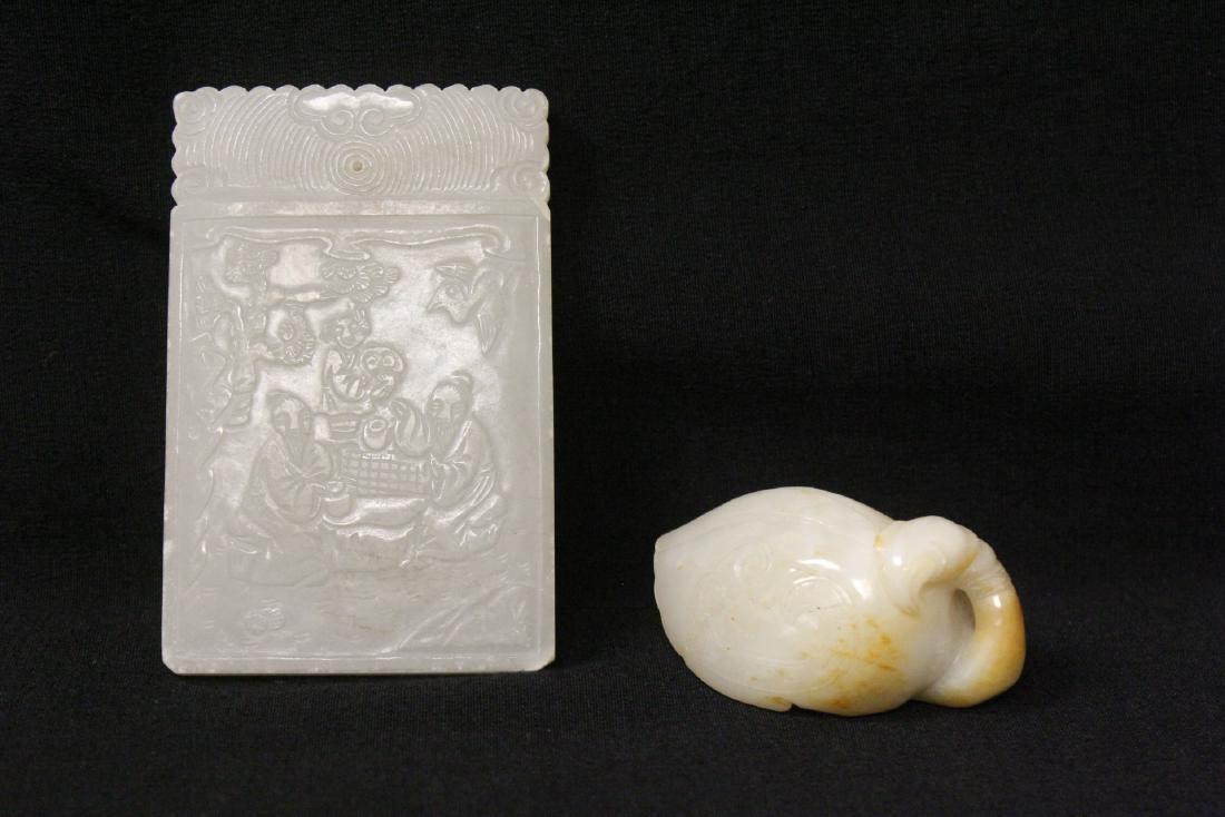 2 Chinese white jade carved pieces (1 of 10)