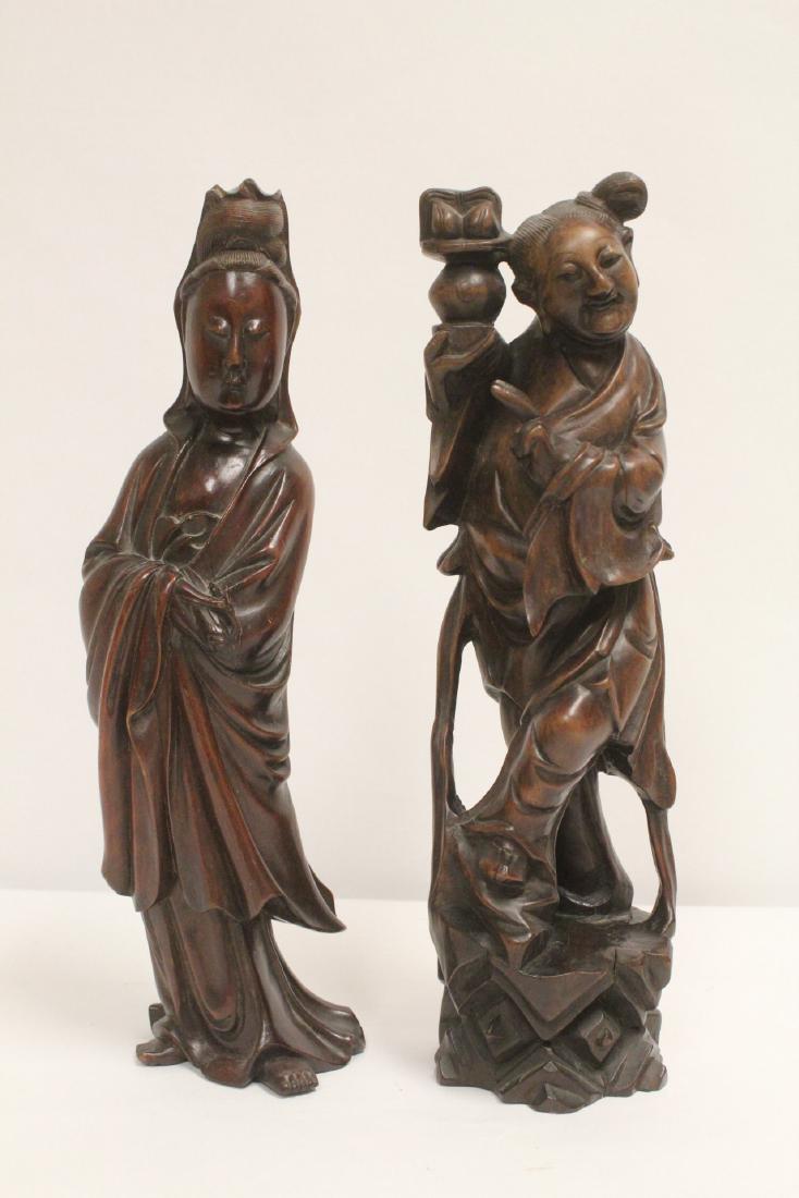 2 vintage Chinese rosewood figures (1 of 10)