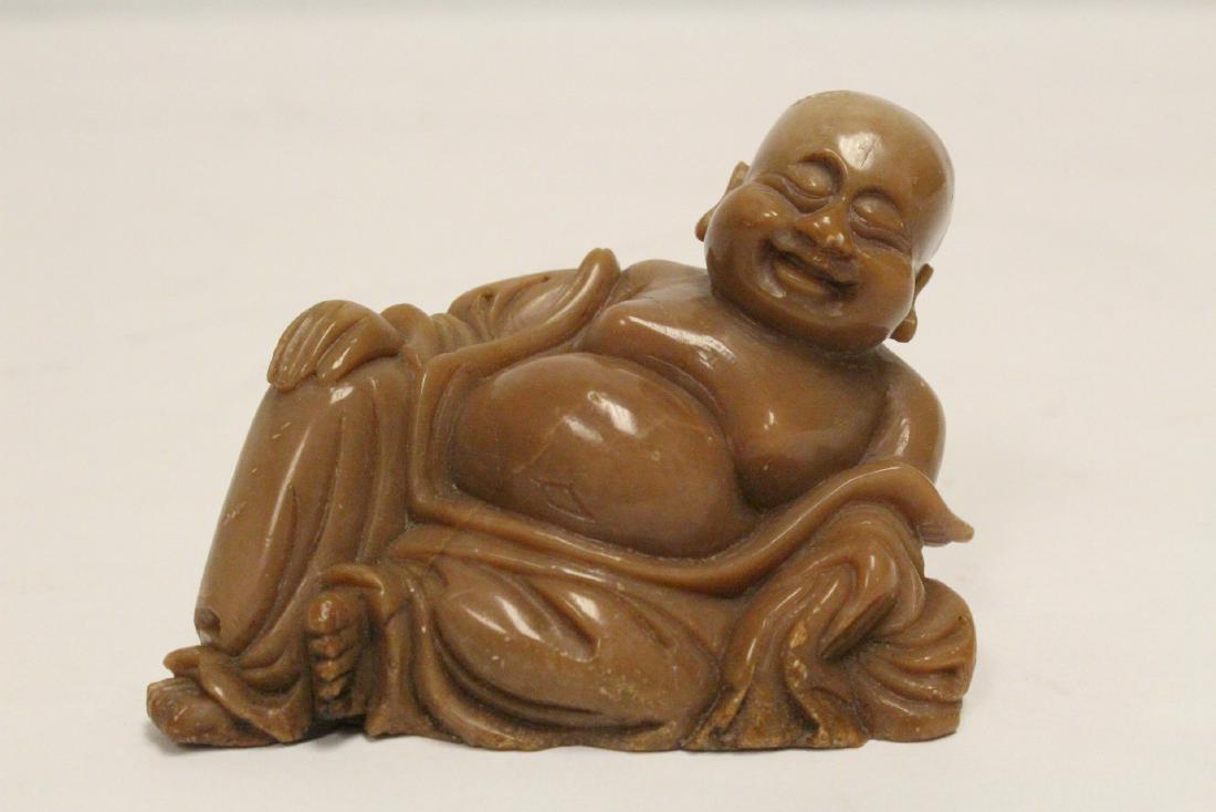 A fine Chinese shoushan stone carved Buddha (1 of 10)