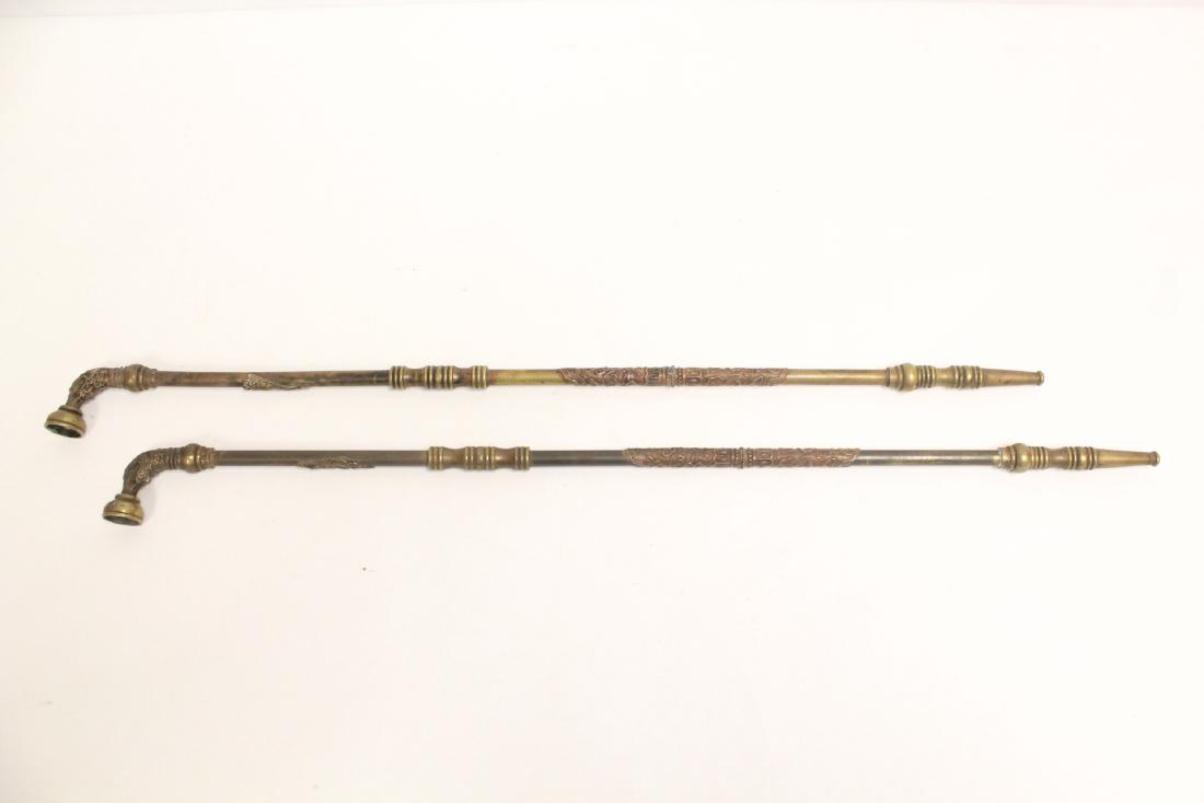 2 Chinese bronze smoking pipes (1 of 10)