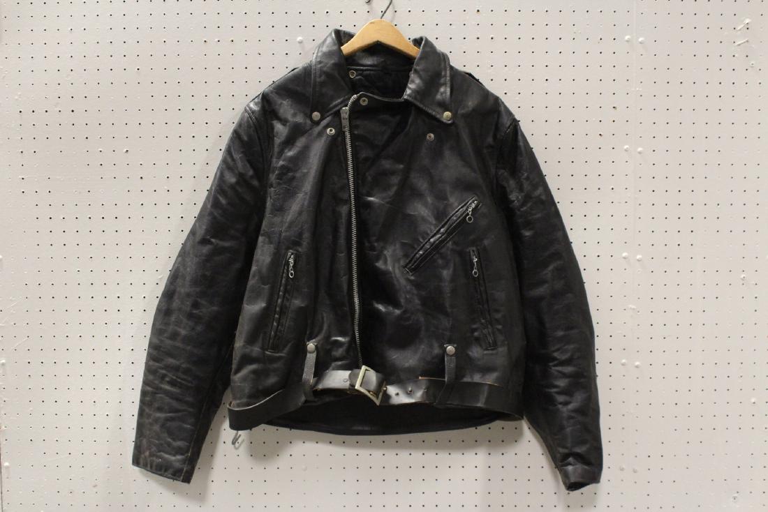 An early Harley Davidson leather jacket with belt (1 of 10)