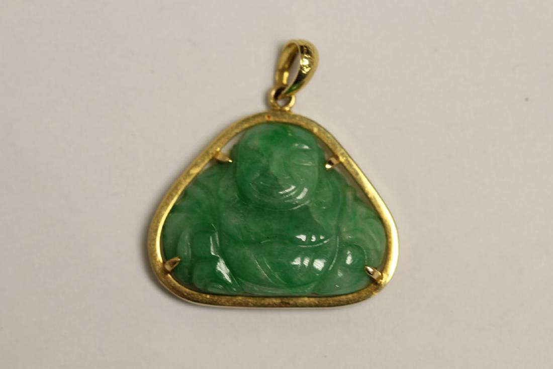 14K Y/G jadeite pendant (1 of 9)