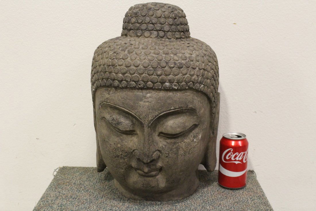 Chinese stone carved Buddha head (1 of 10)