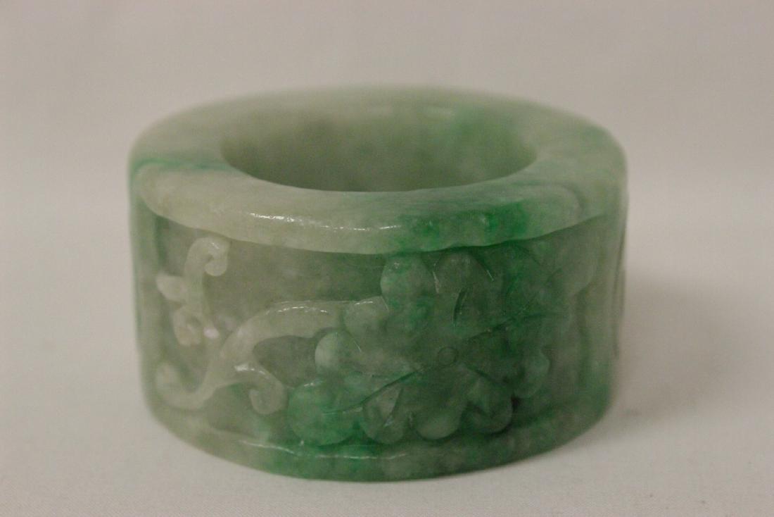 Unusual Chinese apple green jadeite carving (1 of 9)