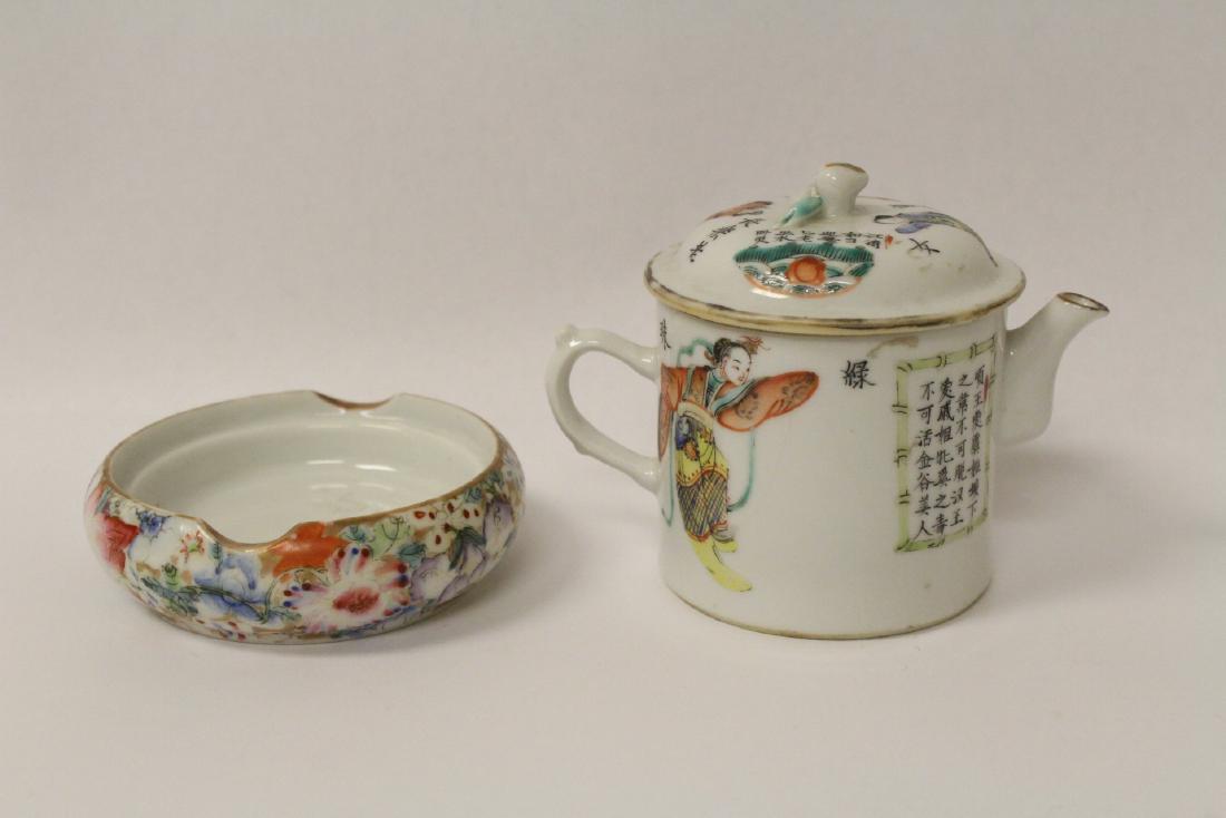 2 Chinese famille rose porcelain pieces (1 of 9)
