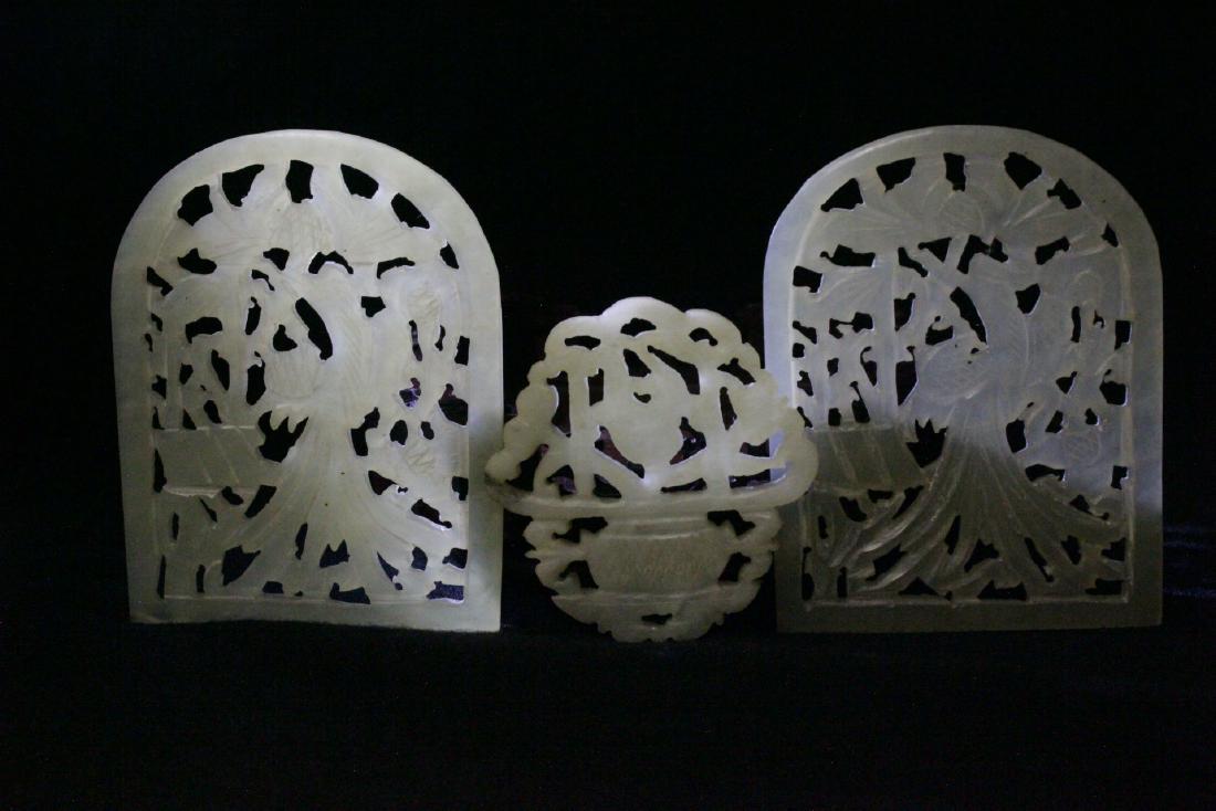3 Chinese jade carved plaques (1 of 10)