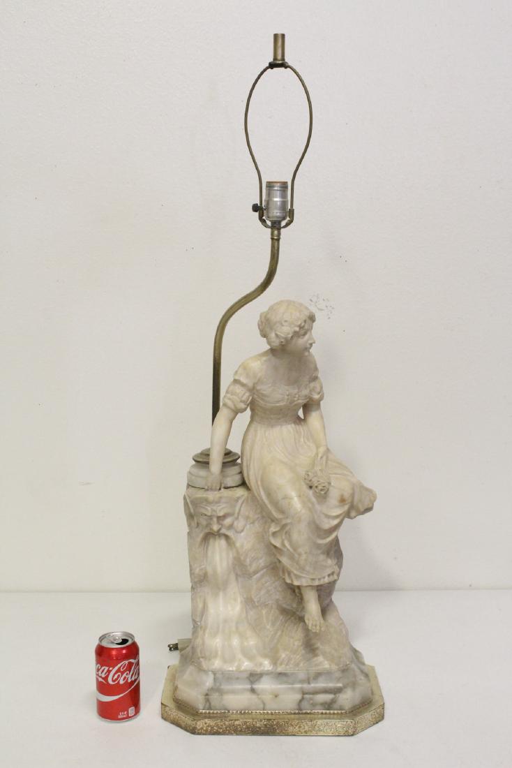 antique Italian table lamp with alabaster sculpture (1 of 10)