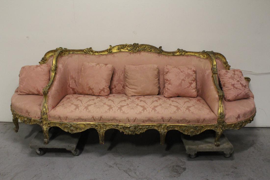 Italian 18th/19th century rococo gilt wood sofa (1 of 10)