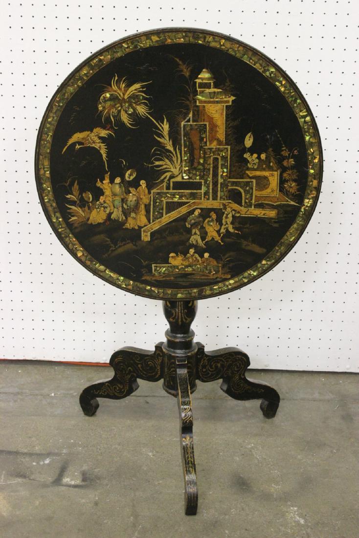 French early chinoiserie tea table w/ MOP inlaid (1 of 10)