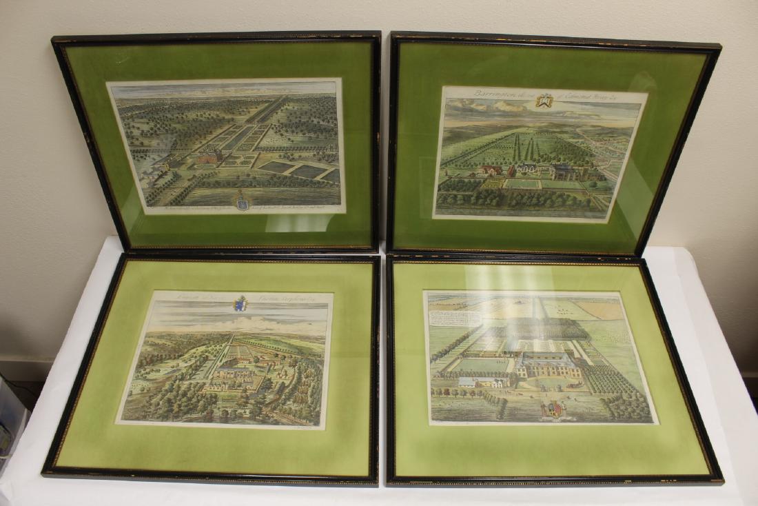 4 etchings by Johannes Kip, signed (1 of 10)