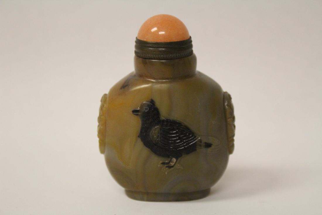 A fine agate carved snuff bottle (1 of 9)