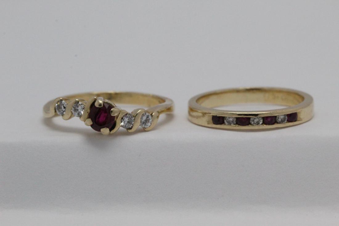 Two 14K Y/G ruby and diamond rings (1 of 10)