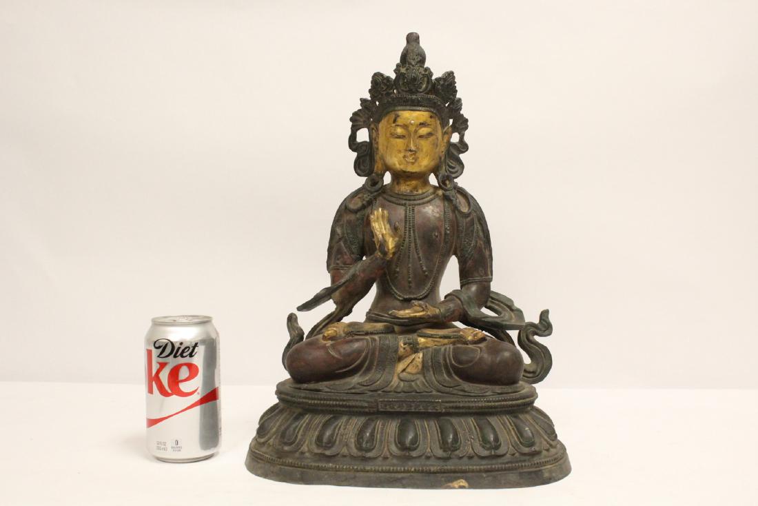 Chinese bronze sculpture of seated Buddha (1 of 10)