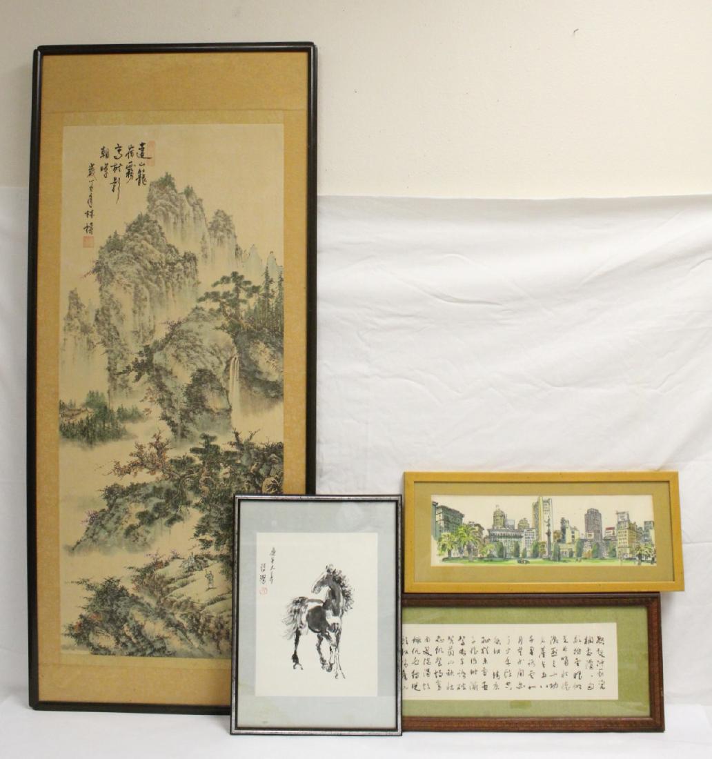 4 Chinese framed prints (1 of 9)