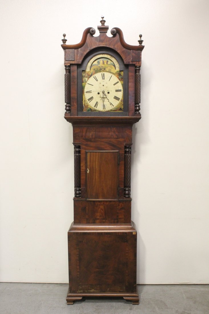 An 18th c. mahogany cased grandfather clock (1 of 10)