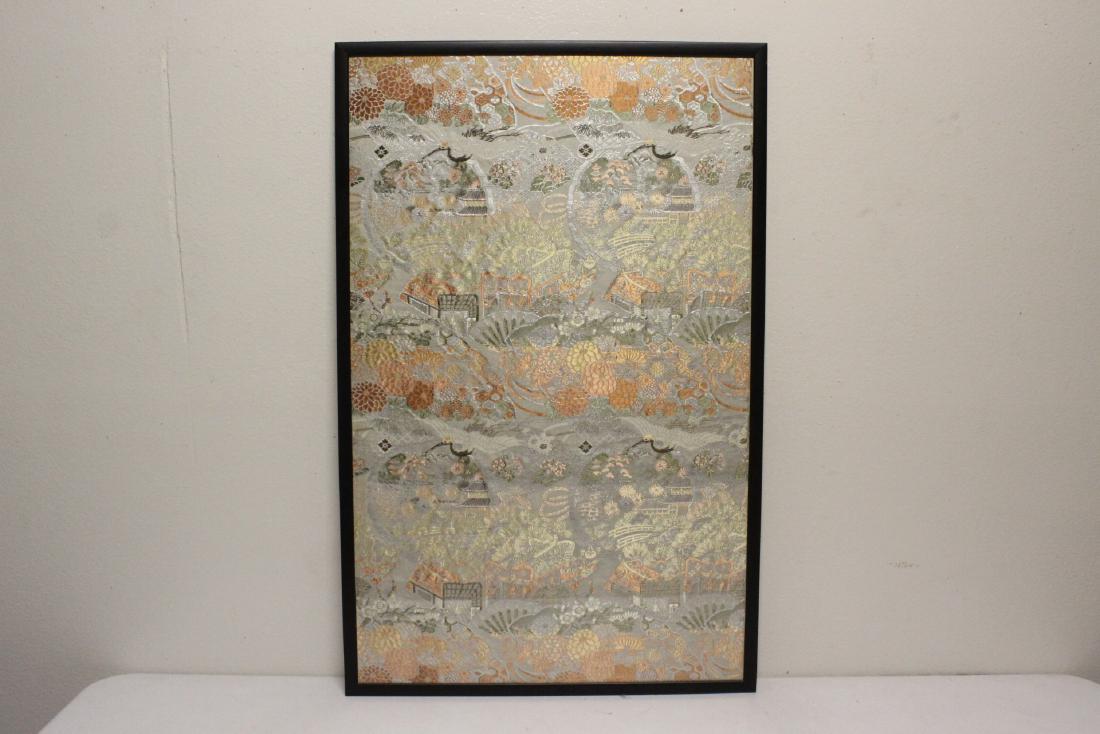 A framed Japanese antique embroidery panel (1 of 9)