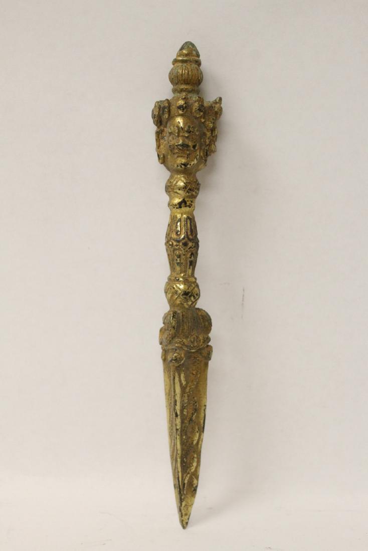 Tibetan gilt bronze religious instrument (1 of 9)