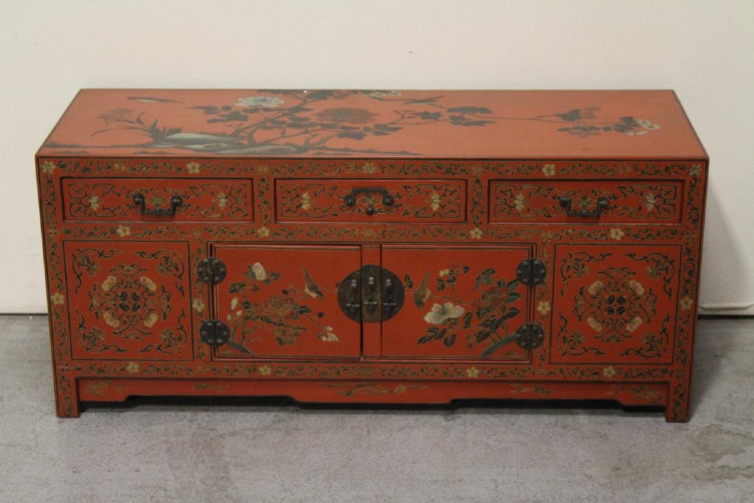 Chinese red lacquer low cabinet (1 of 10)