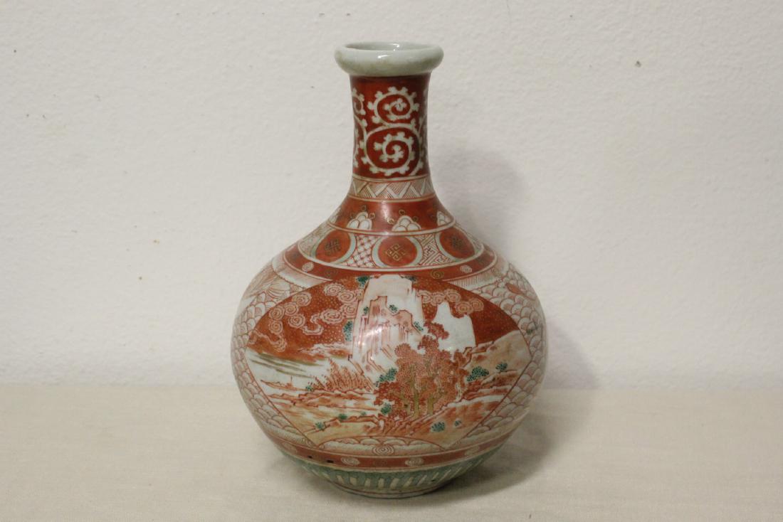 Japanese antique kutani bottle vases (1 of 10)