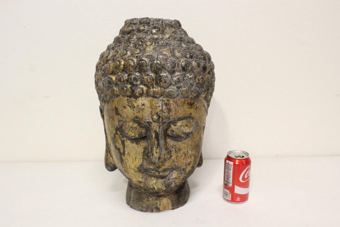 Chinese vintage gilt wood Buddha head (1 of 9)