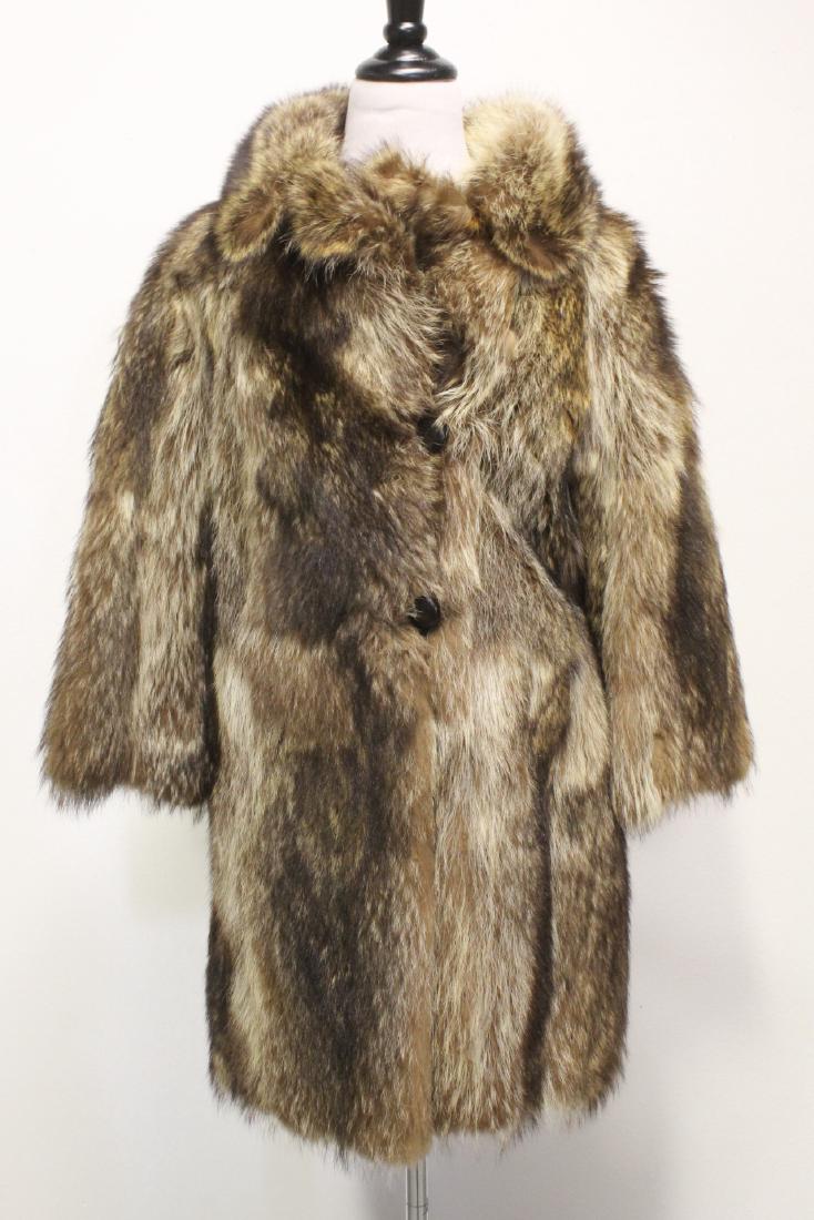 A rare 3/4 length wolf fur coat (1 of 10)