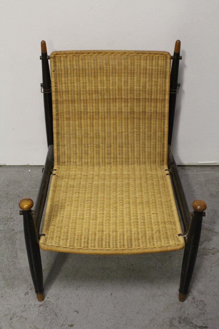 40's bronze buttoned lunge chair, attributed to Bruno: A fine 40's bronze buttoned lunge chair, attributed to Bruno Mathsson (leather stripe need to be restored), 28"Hx22.5"x30.5"
