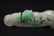 translucent apple green jadeite carved belt buckle - 2