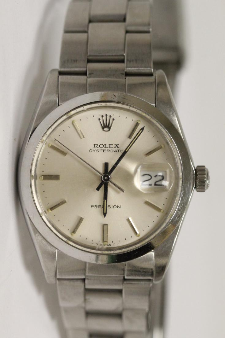 Rolex S.S. oyster date precision wrist watch (1 of 10)