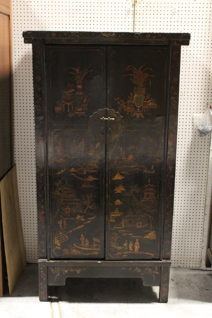 Chinese 18th/19th c. lacquer cabinet (1 of 9)