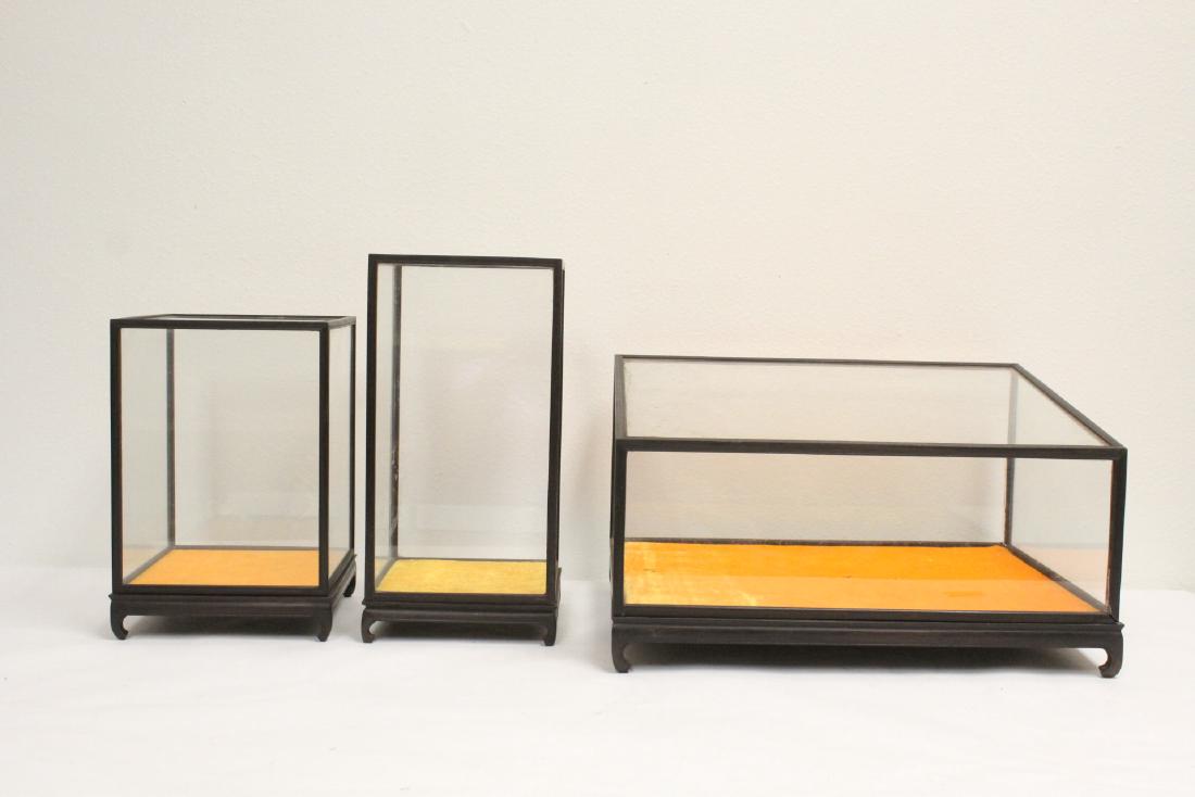 3 table top display case with zitan wood frames (1 of 10)