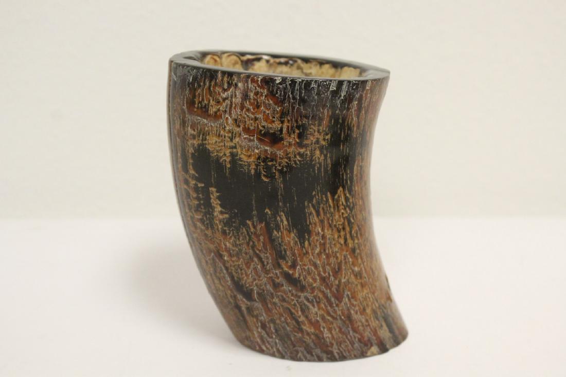 Chinese horn carved cup (1 of 10)