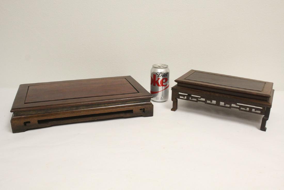 2 Chinese rosewood table top pedestals (1 of 10)
