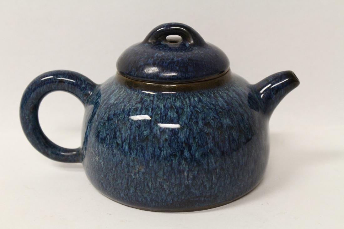 Chinese blue glazed Yixing teapot (1 of 10)