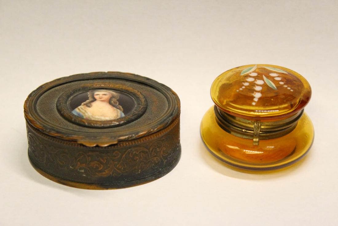 Antique French box and an enamel on glass box (1 of 10)