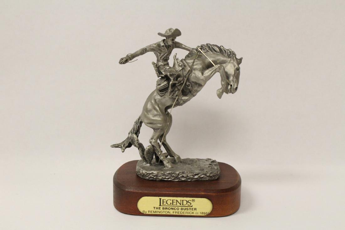 Pewter sculpture "bronco buster" (1 of 10)