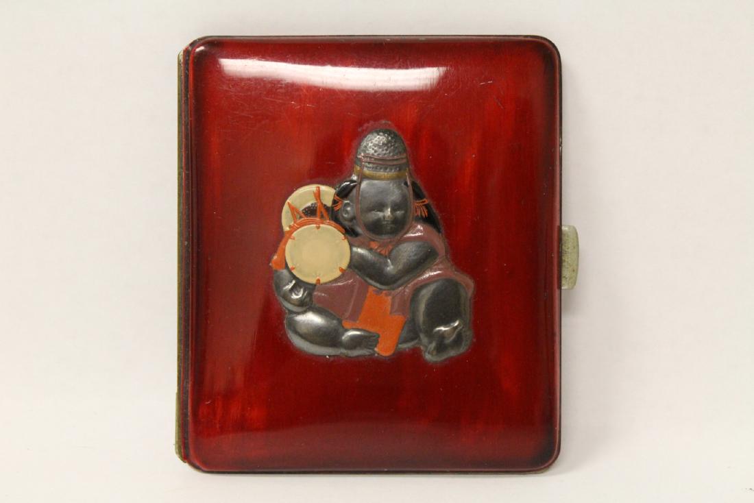 A beautiful Japanese red enamel compact (1 of 9)