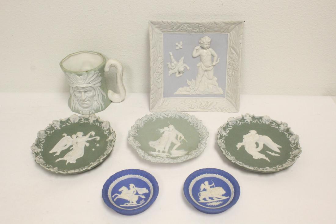 7 Wedgwood style overlay bisque pieces (1 of 10)