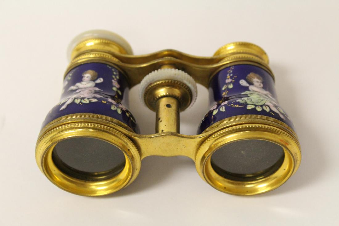 A beautiful antique French enamel opera binoculars (1 of 9)