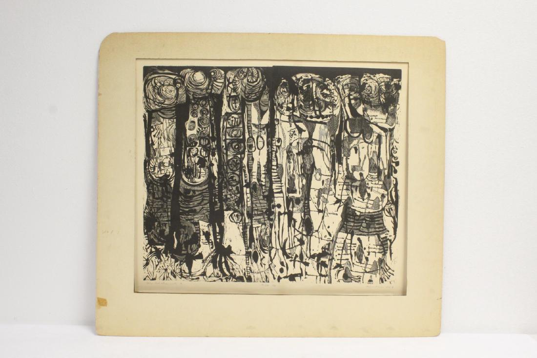 Wood engraving by Arthur Deshaies: Wood engraving "the Alchemist 2" by American artist Arthur Deshaies (1920-2011), 20.2"x23.75"