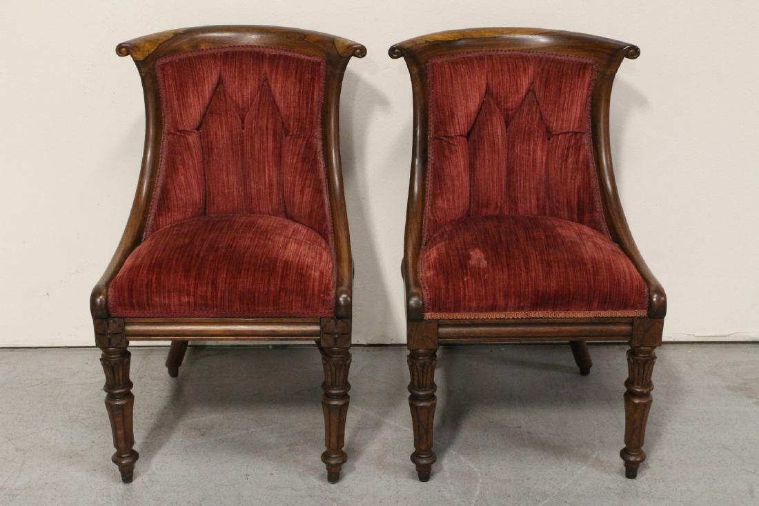 Pair Period English regency rosewood side chairs (1 of 10)