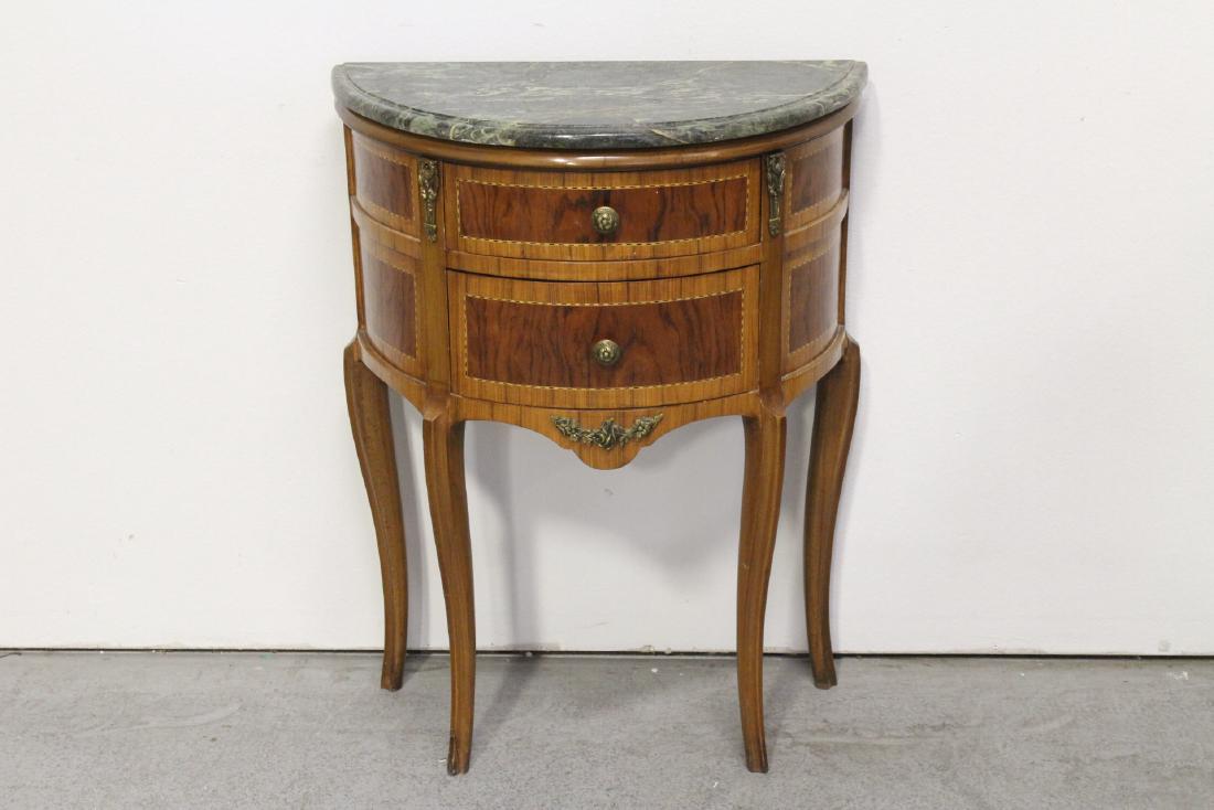 French vintage marquetry inlaid console table (1 of 10)