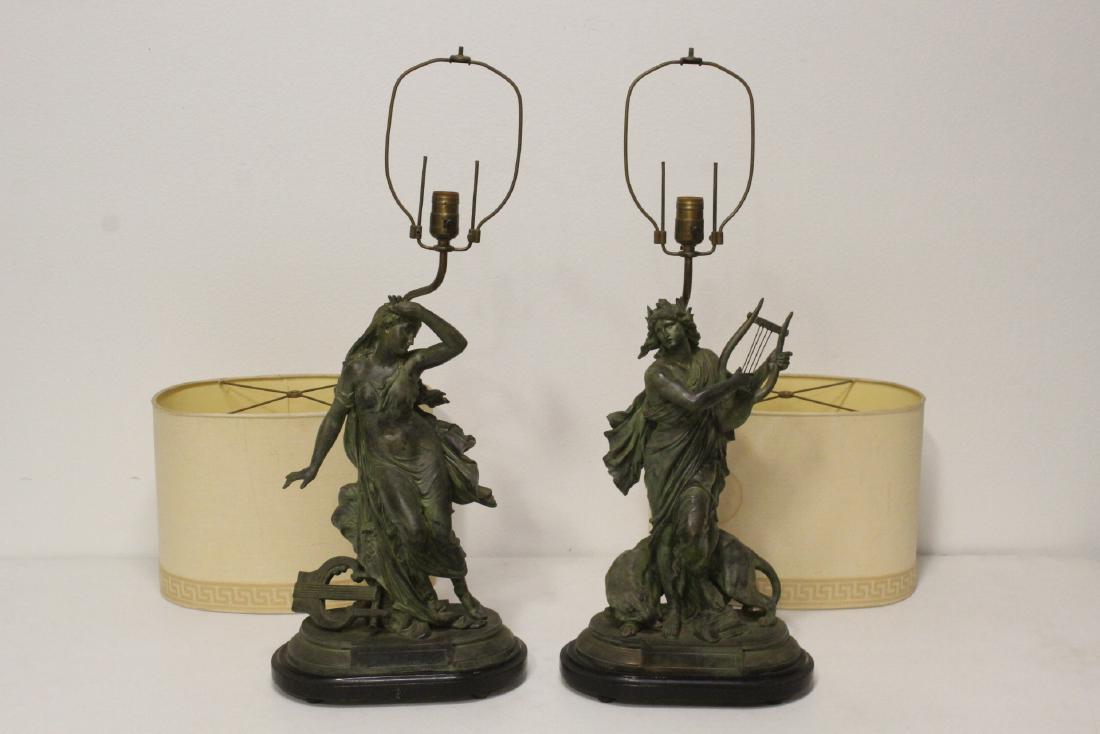 Pr 19th c. bronze sculpture French mount to make lamps (1 of 10)