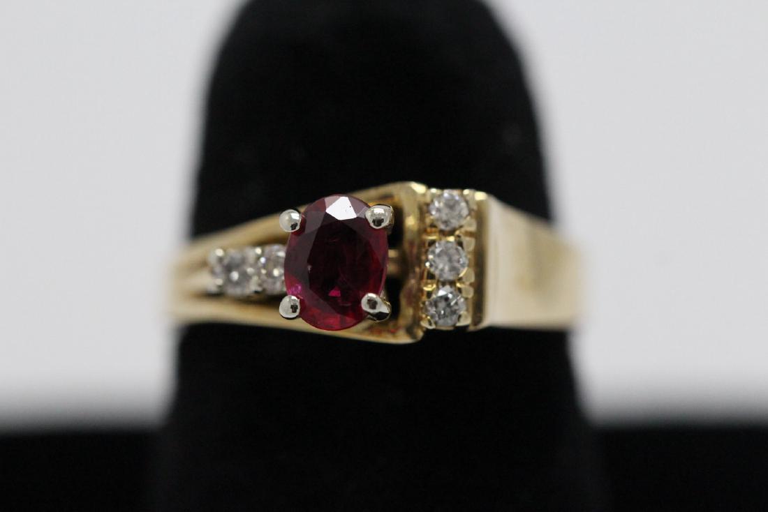 14K Y/G ruby diamond ring (1 of 9)