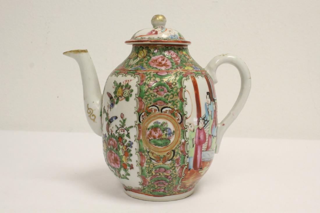 Chinese 19th century rose canton teapot (1 of 10)