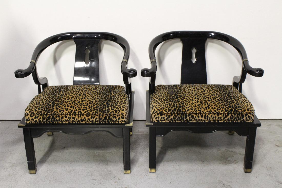 Pair Chinese black lacquer armchairs (1 of 10)