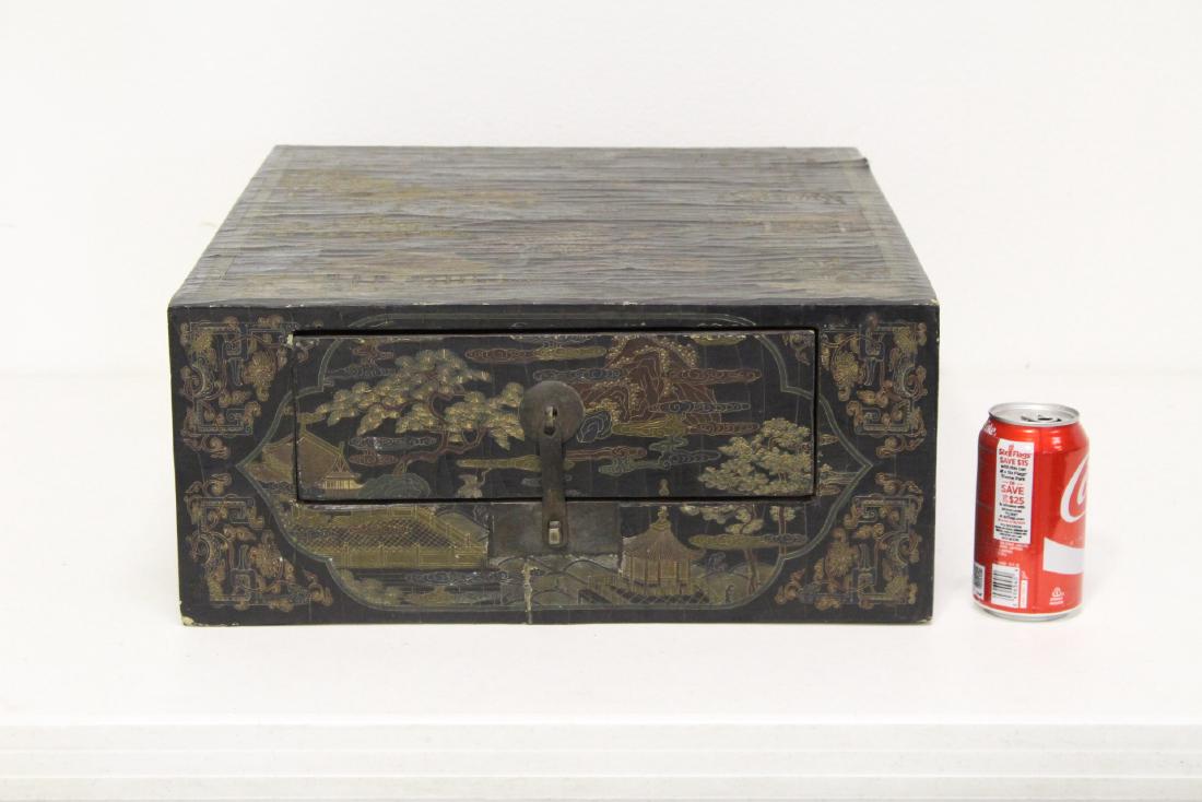 A fine Chinese miniature lacquer cabinet (1 of 9)