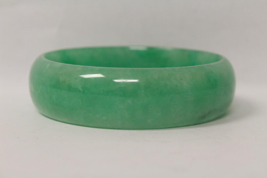 Jadeite like stone carved bangle bracelet (1 of 10)