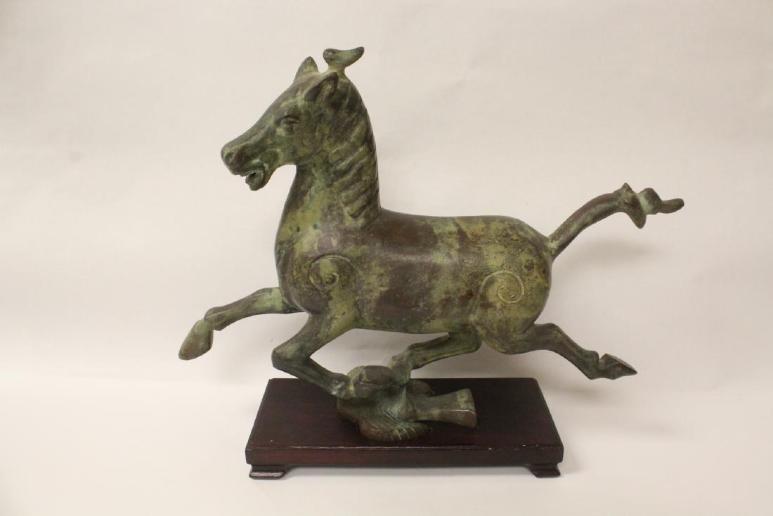 Extremely heavy Chinese bronze horse on stand (1 of 10)