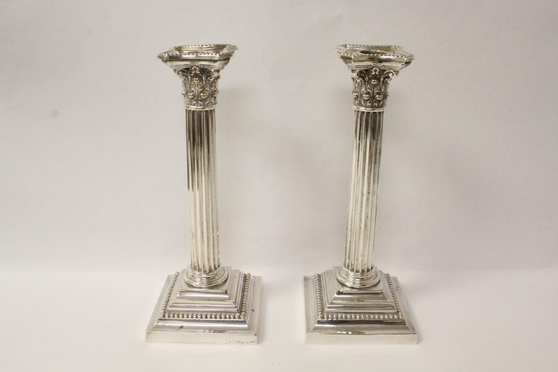 Pair antique Gorham silverplate candle holders (1 of 10)
